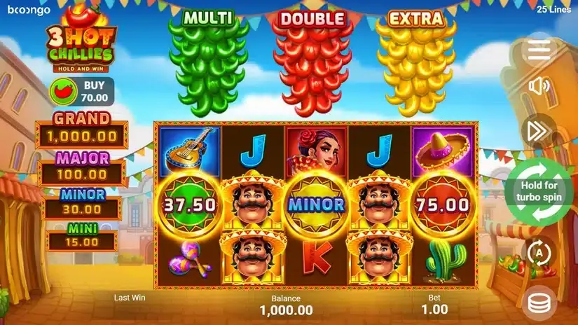 3 Hot Chillies slot screenshot 