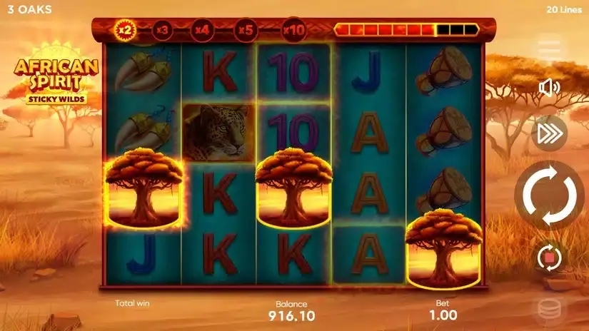 African Spirit Sticky Wilds slot screenshot 4