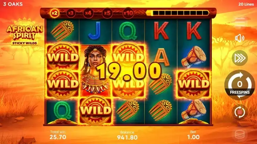 African Spirit Sticky Wilds slot screenshot 