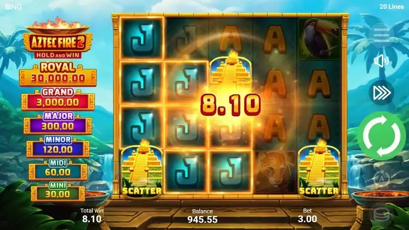 Aztec Fire 2 slot screenshot 2