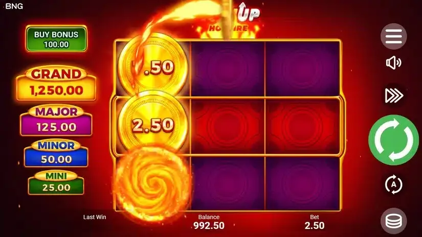 Coin UP Hot Fire slot screenshot 2