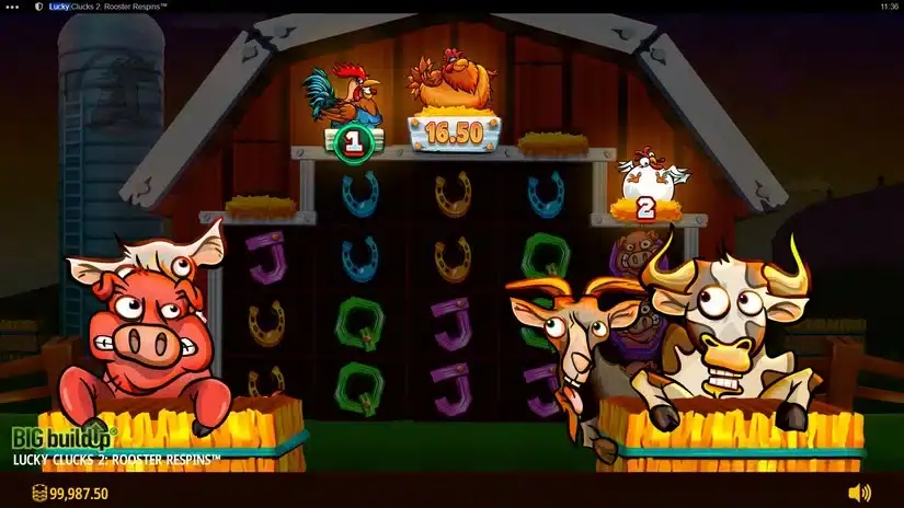 Lucky Clucks 2 Rooster Respins slot screenshot 3