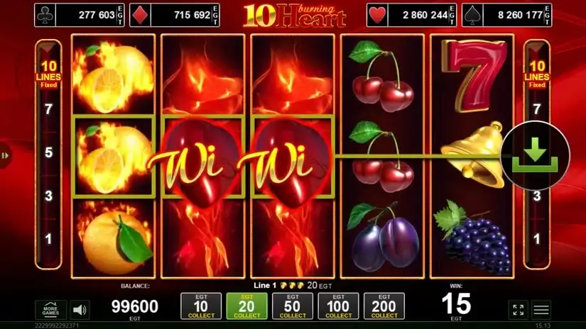 10 Burning Heart slot screenshot 4
