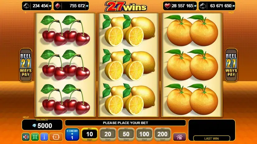 27 Wins slot screenshot 