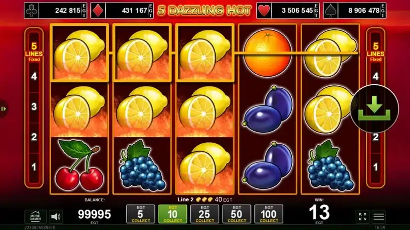 5 Dazzling Hot slot screenshot 3