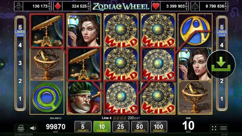Zodiac Wheel slot screenshot