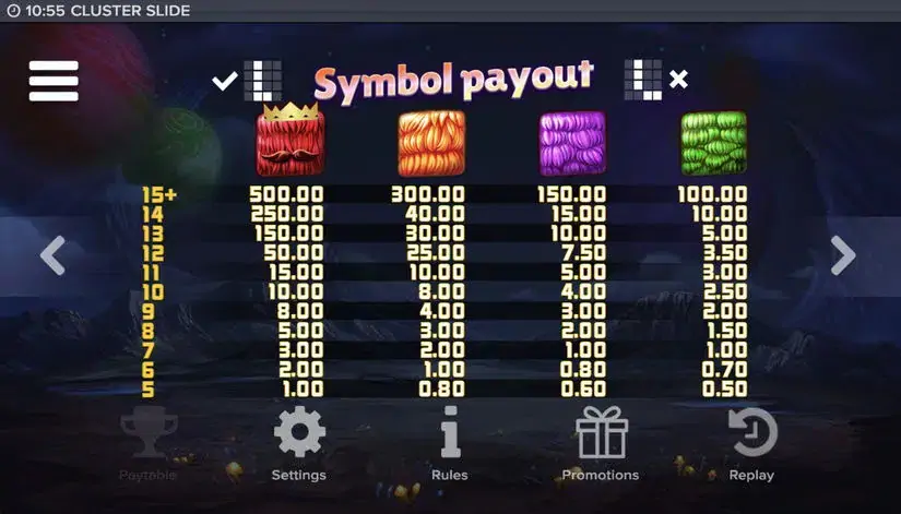 Cluster Slide slot screenshot 8