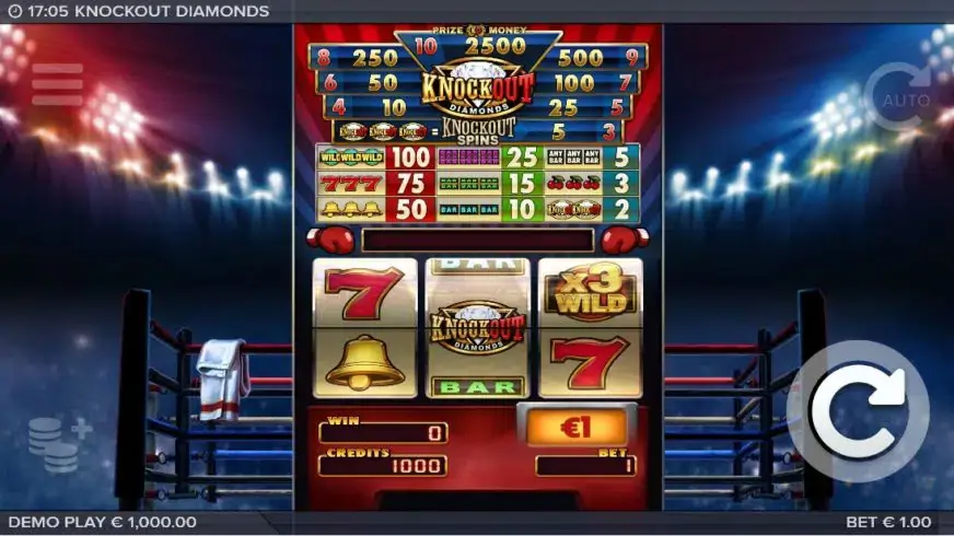 Knockout Diamonds slot screenshot 1