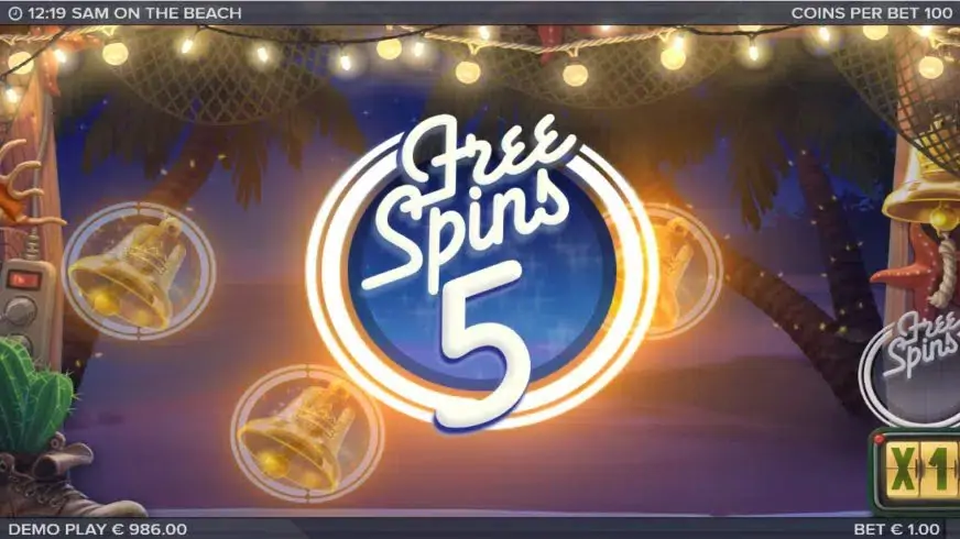 Sam on the Beach slot screenshot 3