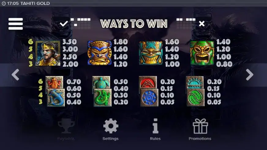 Tahiti Gold slot screenshot 2