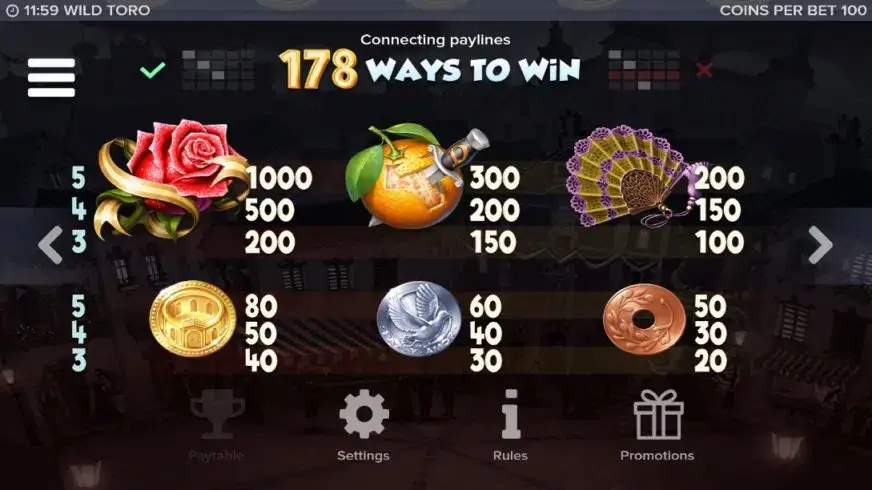 Wild Toro slot screenshot 2