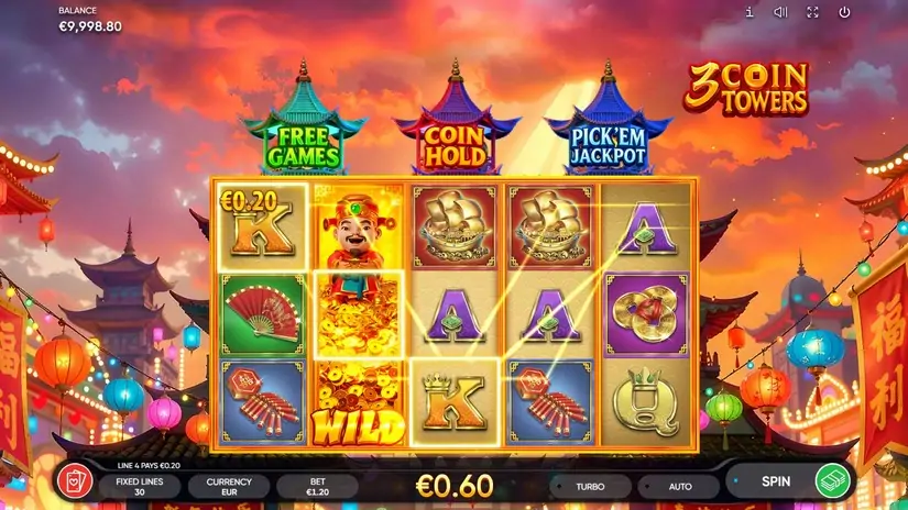 3 Coin Towers slot screenshot 2
