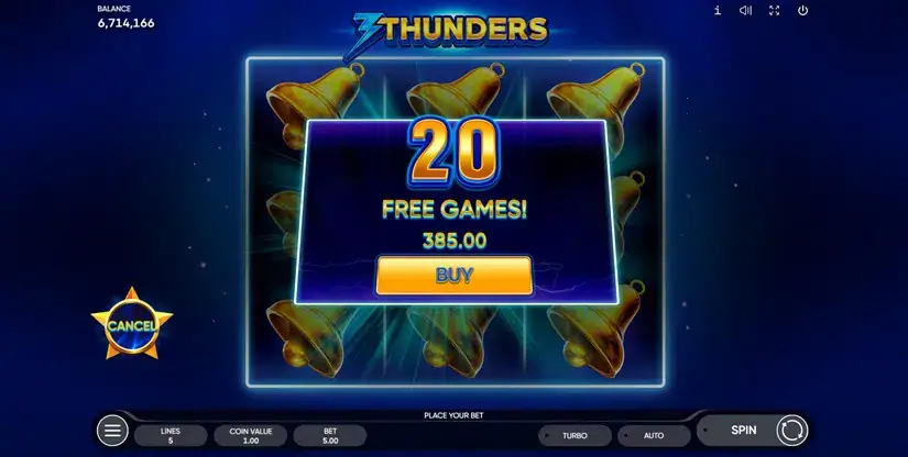 3 Thunders slot screenshot 3