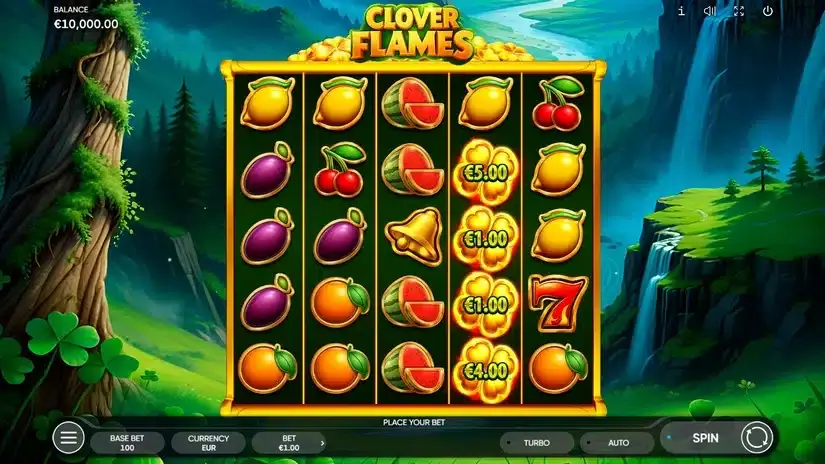 Clover Flames slot screenshot 1