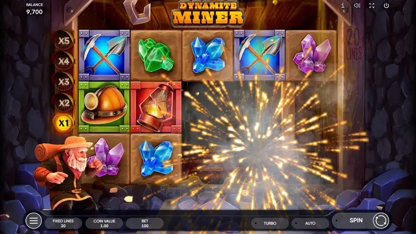 Dynamite Miner slot screenshot 2