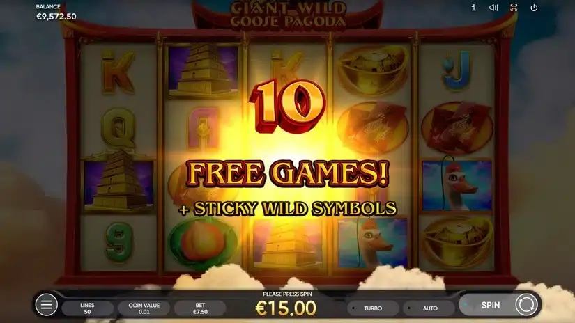Giant Wild Goose Pagoda slot screenshot 3