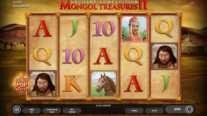 Mongol Treasures 2 Archery Competition slot screenshot 
