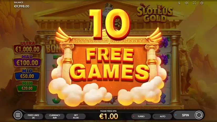 Sloteus Gold slot screenshot 3