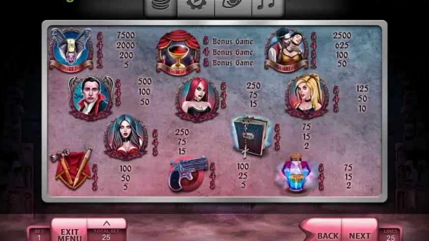 The Vampires slot screenshot 3