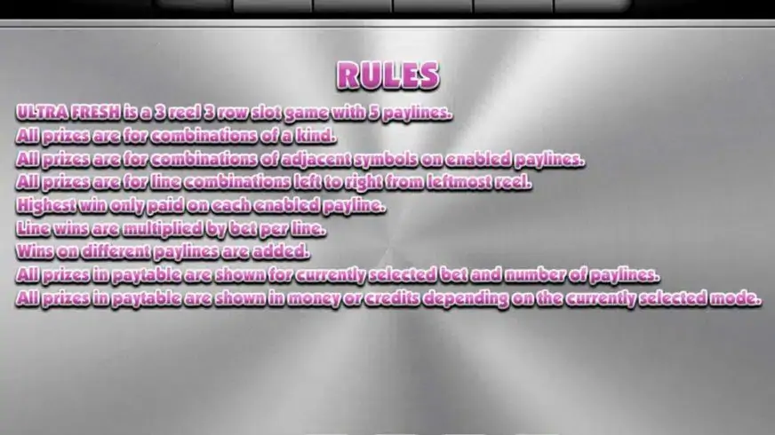 Ultra Fresh slot screenshot 3