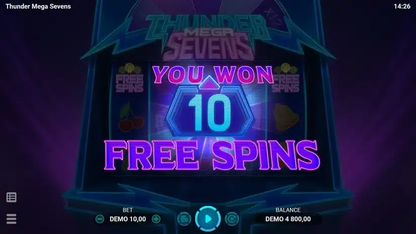 Thunder Mega Sevens slot screenshot 2