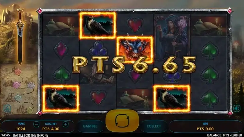 Battle for the Throne slot screenshot 3