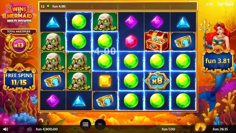 Wins of Mermaid Multipower slot screenshot 