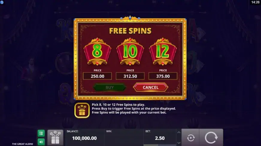 The Great Albini slot screenshot 3