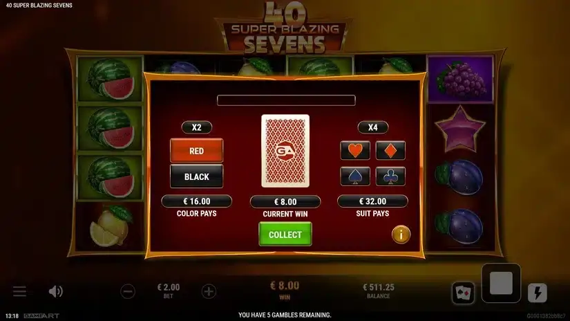 40 Super Blazing Sevens slot screenshot 3