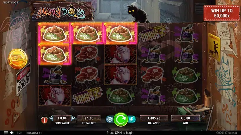 Angry Dogs slot screenshot 2