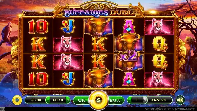 Buffaloes Duel slot screenshot 2