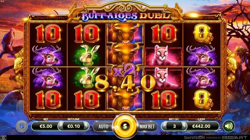 Buffaloes Duel slot screenshot 4