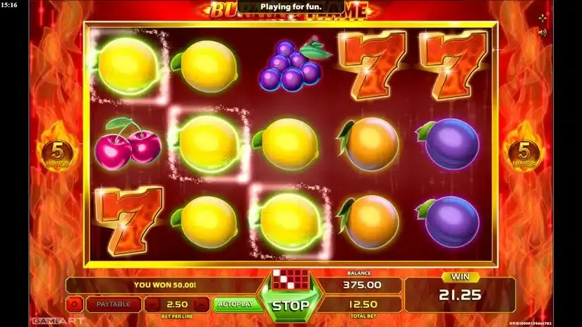 Burning Flame slot screenshot 2