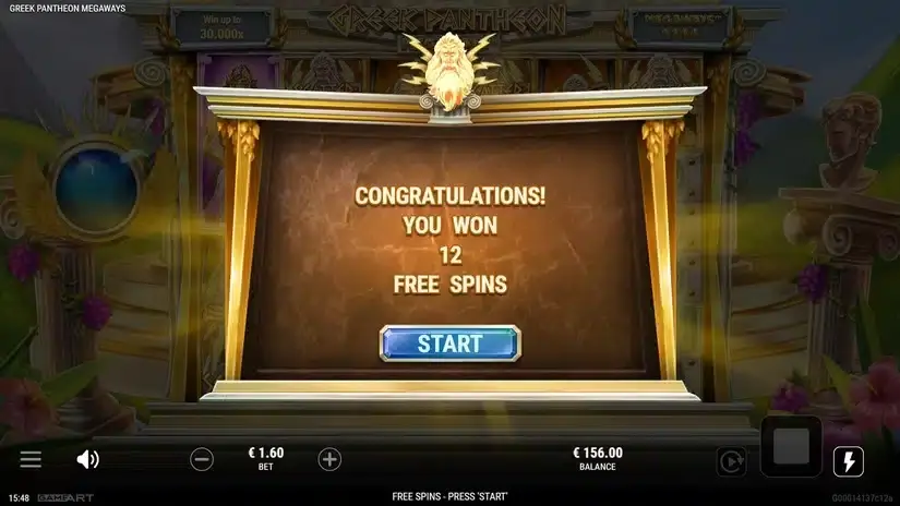 Greek Pantheon Megaways slot screenshot 3