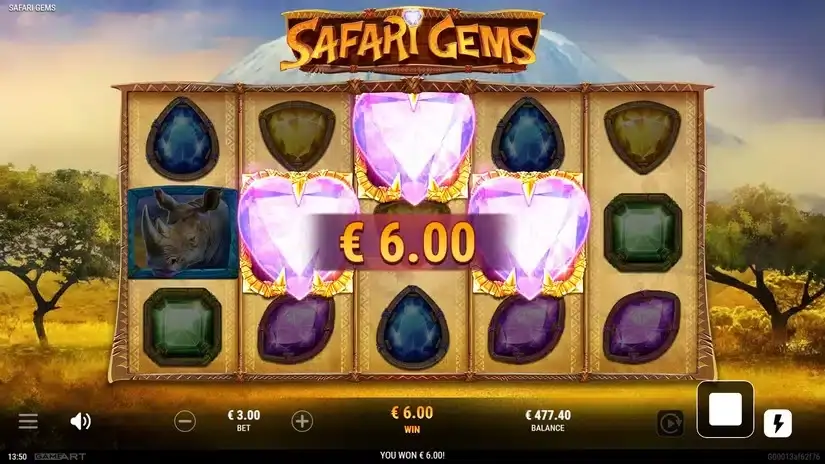 Safari Gems slot screenshot 3