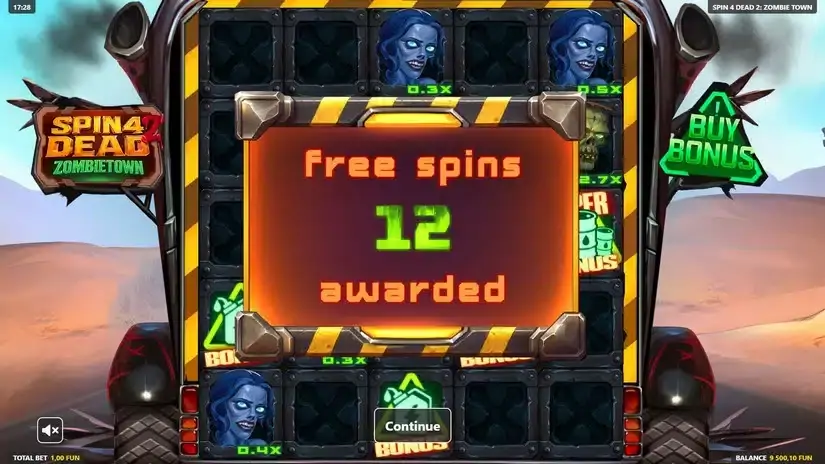 Spin 4 Dead 2: Zombietown slot screenshot 4