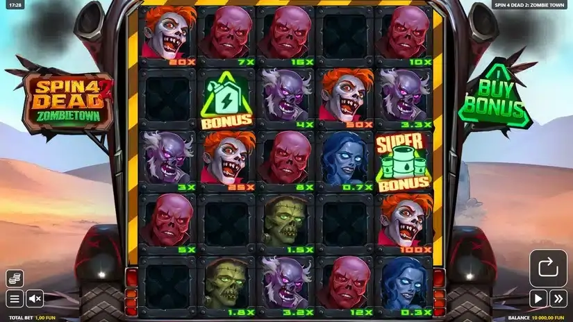 Spin 4 Dead 2: Zombietown slot screenshot 1