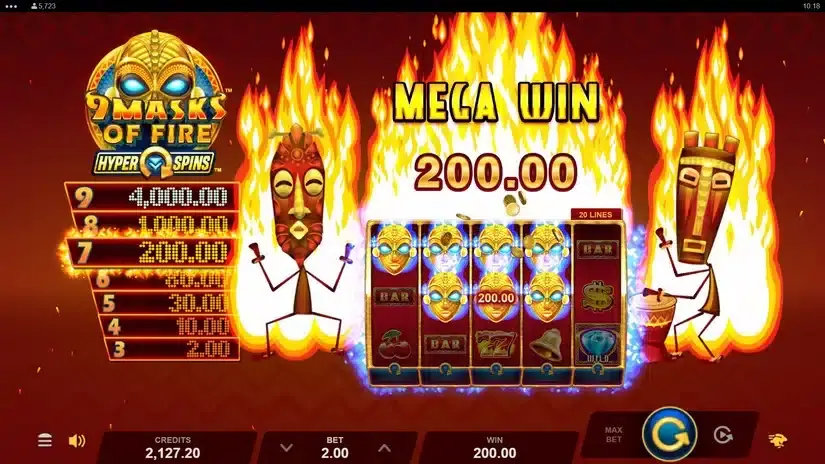 9 Masks of Fire HyperSpins slot screenshot
