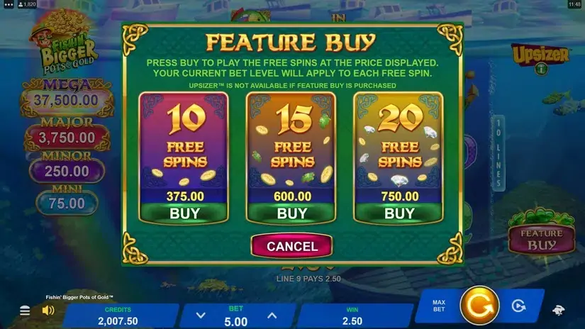 Fishin’ Bigger Pots of Gold slot screenshot 2