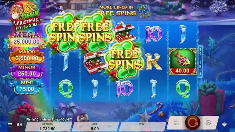 Fishin’ Christmas Pots Of Gold slot screenshot 3