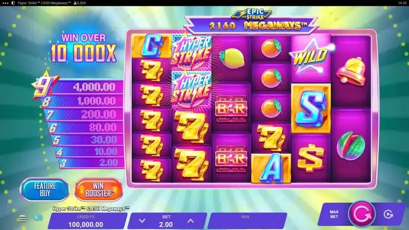 Hyper Strike Cash Megaways slot screenshot 