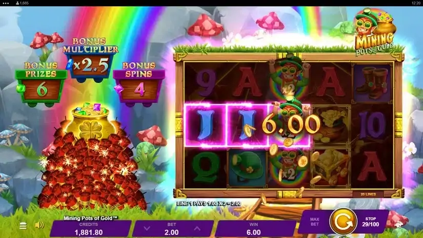 Mining Pots of Gold slot screenshot 
