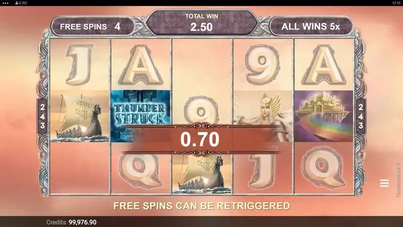 Thunderstruck 2 slot screenshot 