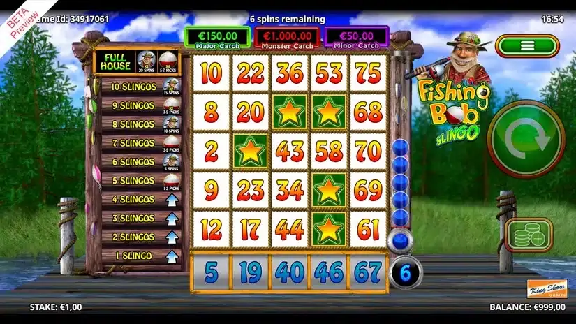 Slingo Fishing Bob slot screenshot 2