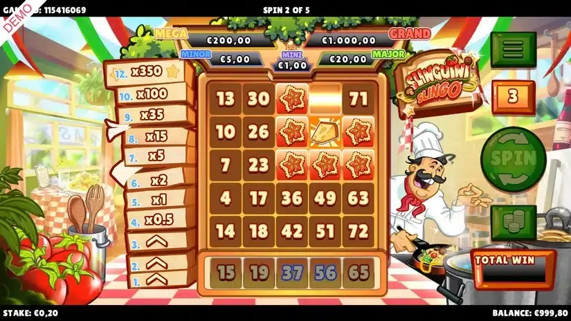 Slinguini Slingo slot screenshot 3