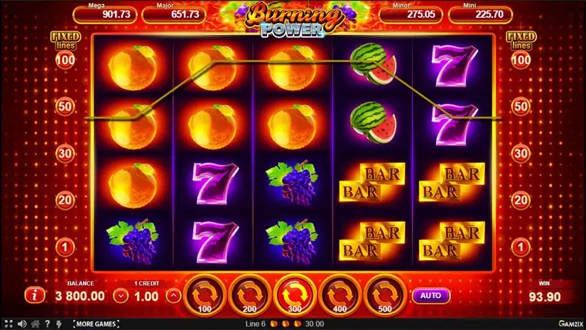 Burning Power slot screenshot 2