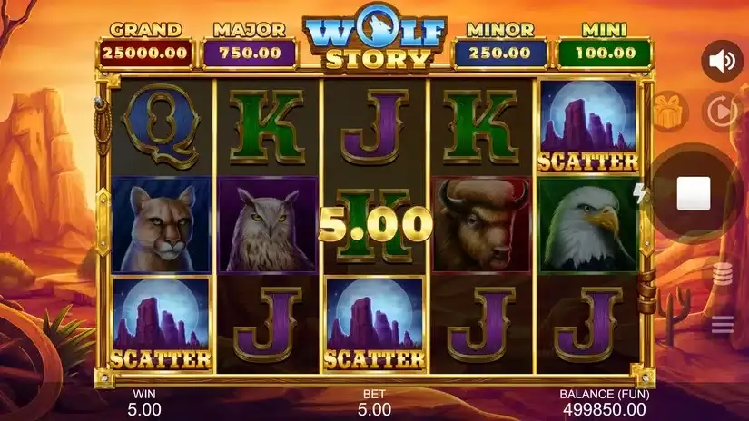 Wolf Story slot screenshot 2