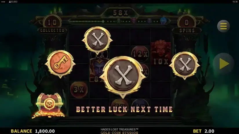 Hades Lost Treasures slot screenshot 