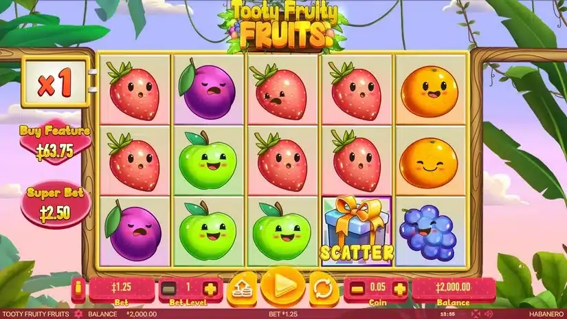 Tooty Fruity Fruits slot screenshot 