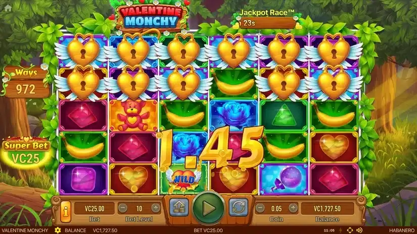 Valentine Monchy slot screenshot 3